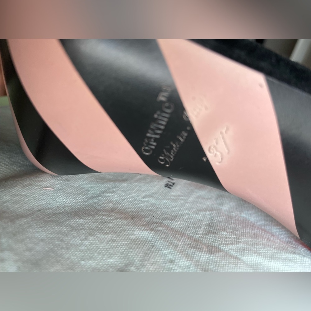 OFF-WHITE C/O VIRGIL ABLOH RED ANKLE ZIP-TIE STRAP BLACK HEEL SANDAL SIZE 7 NIB - Picture 13 of 14